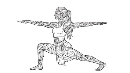 Warrior pose variation with extended arms