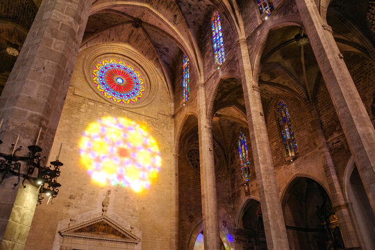 Palma de Mallorca, Spain - 11 Nov, 2025: Palma Cathedral Biannual light phenomenen, Festa de la Llum