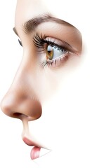 Abstract Beauty - A Close-Up of a Womans Face.