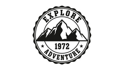 Obraz premium Vintage Explore Adventure Mountain Emblem 1972.