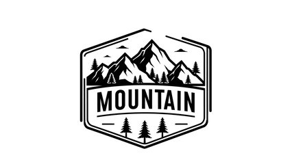 Obraz premium Vintage Mountain Emblem Logo Design.