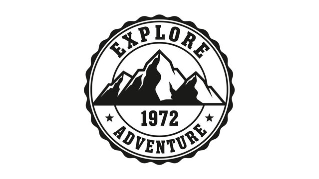 Vintage Explore Adventure Mountain Emblem 1972.