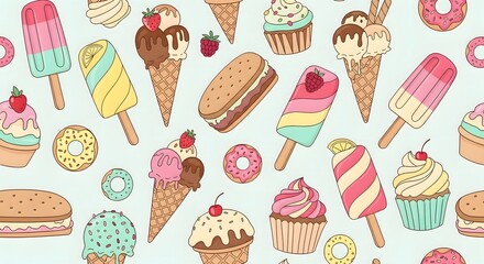 Vector seamless pattern with retro gaming icons like controllers joysticks consoles nostalgic arcade style