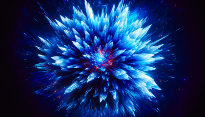 Fototapeta premium Blue crystal spike with glowing internal energy and sharp sapphire edges