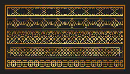 Elegant Golden Ornamental Borders Collection for Luxury Designs