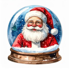 Santa Claus in Festive Snow Globe