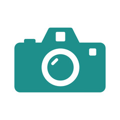 Teal camera icon on white background