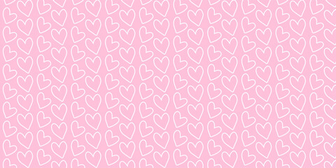 Valentines Day greeting card Creative concept. Trendy minimalist design with hearts hand drawn doodle style and frames, valentine day template for promotional sale, background, banner or landing page.