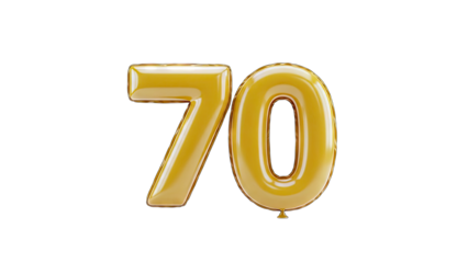 Golden Balloon Number 70 - Celebration Concept