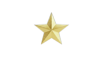 Obraz premium Golden Star Isolated on White Background