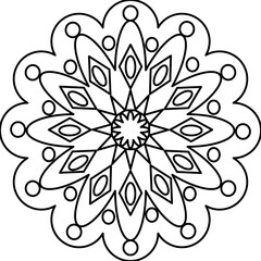 Vector Hand Drawn Mandala Background Black And White 