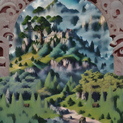 Fantasy Landscape, Dreamy Mountain View