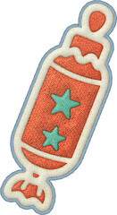 Christmas element patchwork candy embroidery applique pastel festive decoration cute icon