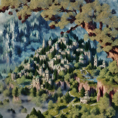 Fantasy Medieval City on a Mountain