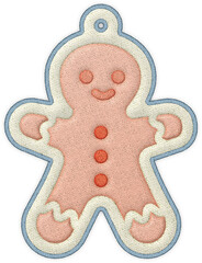 Christmas gingerbread cookie element patchwork embroidery applique decoration cute charm
