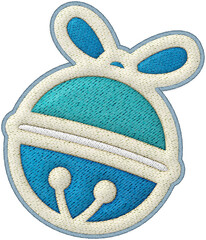 Christmas patchwork element blue bell applique embroidery badge design joyful craft