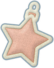 Christmas patchwork element soft pastel star ornament fabric embroidery