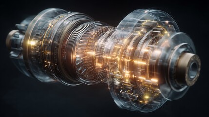 Futuristic Turbine Engine Tech Power  Innovation.