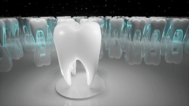 Perfect Single Tooth Standing Out, Dental Health, Whitening and Hygiene Concept