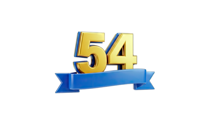 Number 54 on Blue Ribbon - Anniversary Celebration