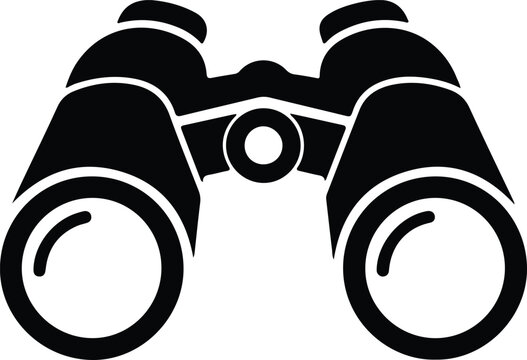 Silhouette Classic Binoculars Optical Device For Exploration Observation Wildlife Vector Illustration
