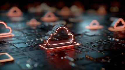 3d rendering of cloud computing and network security concept with digital data flow and futuristic technology infrastructure for it and cybersecurity solutions