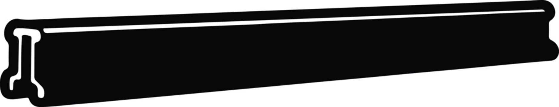 Silhouette Heavy Duty Steel I Beam Construction Profile Structural Engineering Vector Illustration