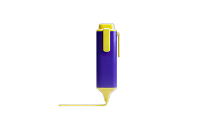 Obraz premium 3D Rendered Highlighter Pen Writing on White