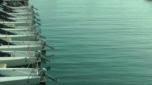 A row of yachts and their engines