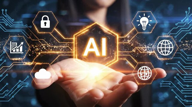 4K AI Technology Concept 3D Illustration Showcasing Digital Transformation and Global Connectivity