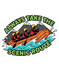 Extreme Rafting Hiking Paddle Life Jacket Helmet Wetsuit Drysuit Compass Leisure Outdoor River Rock Nature Graphic Design. © MdRakibul