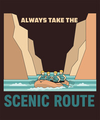 Extreme Rafting Hiking Paddle Life Jacket Helmet Wetsuit Drysuit Compass Leisure Outdoor River Rock Nature Graphic Design. © MdRakibul