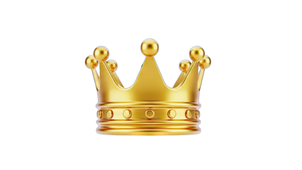 Golden Crown Isolated on White Background