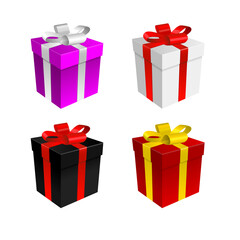 Luxury gold ribbon Christmas gift box festive holiday shopping illustration