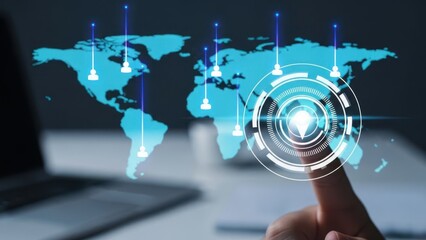 Global Audience Targeting: User Pinpointing Specific Geographic Locations on World Map for International Marketing