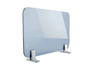 Modern glass partition panel isolated on transparent background