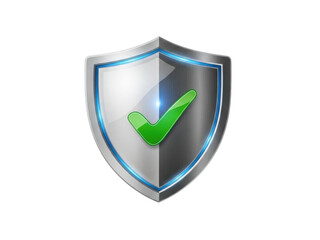 Shield with check mark icon isolated on transparent background