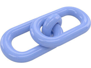 Blue chain link icon isolated on transparent background