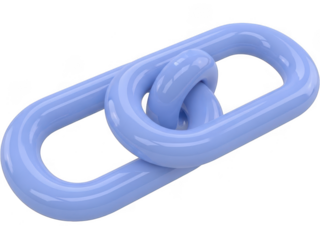 Blue chain link icon isolated on transparent background