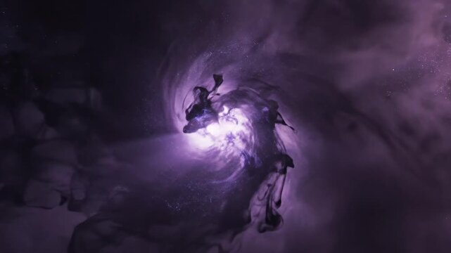 Eerie celestial vortex of swirling shadows