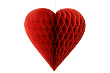 Red honeycomb paper heart hanging decoration