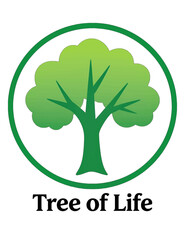 Obraz premium Green Tree of Life Symbol in Circle.