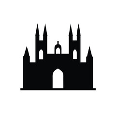 Fototapeta premium Stylized Silhouette of a Gothic Cathedral or Castle