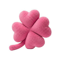 Pink heart-shaped pillow isolated on transparent background