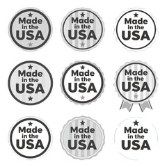 Obraz premium Set of Made in the USA Stamp Designs