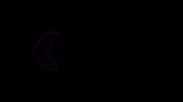 left-directional arrow loop animation. Animated arrows for the overlay video layer.