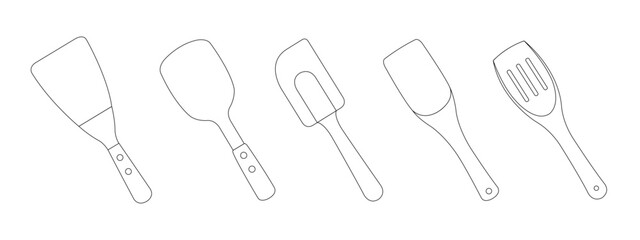 set of spatula vector design outlines.