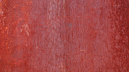 Deep red rust texture on old metal plate, Abstract weathered steel background with heavy corrosion