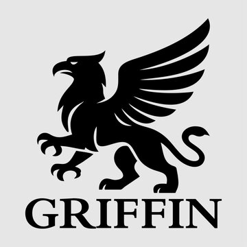 Griffin logo vector illustration template. Simple design black and white