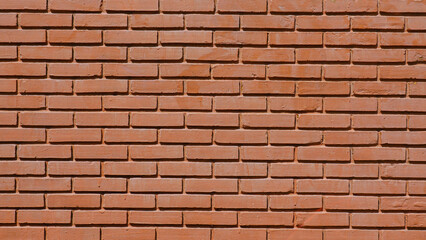 Orange brown brick wall texture background, classic masonry brickwork surface for architectural design.